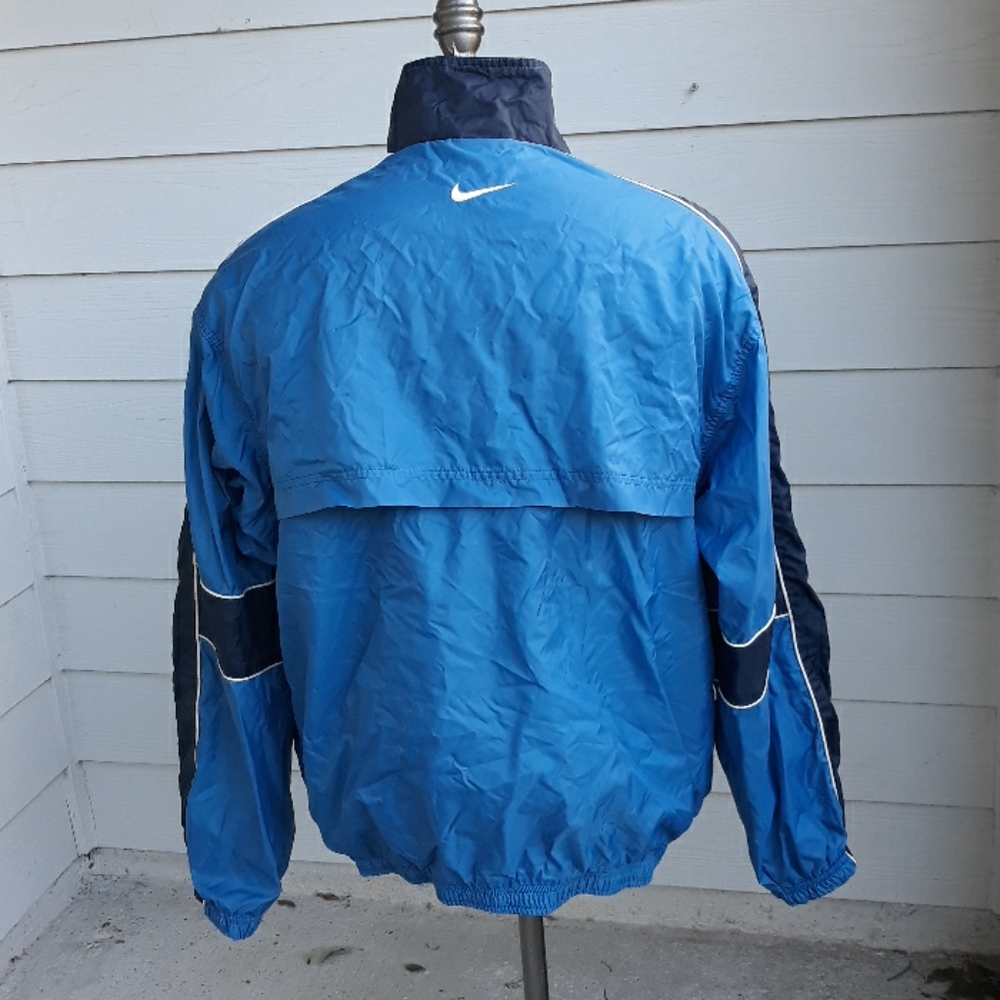 NIKE Blue Sz Large Mens Full Zip Windbreaker Jacket VINTAGE - Picture 5 of 8